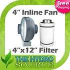 Inline Fan Carbon Filter 4 x 12 Combo   scrubber e