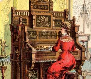 1800s Sterling Organ Victorian Trade Card Catskill NY  