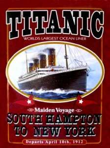 Bookmark Titanic Sign Poster Red   1912  SEE   
