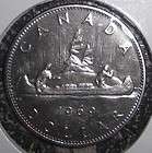 1969 Canada 1 dollar, Voyager with Indian in canoe coin