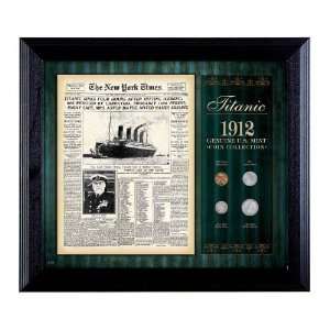 New York Times Titanic 1912 U.S. Mint Coin Collection Framed   4 Coins