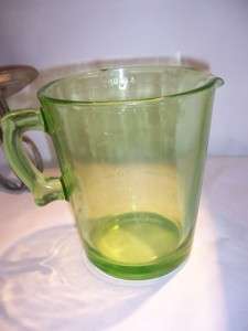 Vaseline Glass Measuring Cup Mixer Depression Vintage  