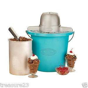   Electrics ICMP 400BLUE 4 Quart Plastic Bucket Ice Cream Maker  