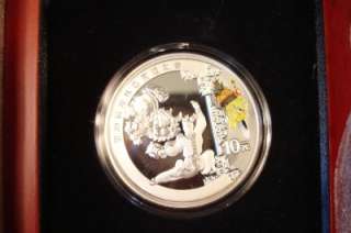 2008 Bejing Olympic 10 Yuan Silver 1 Oz Coin Lion Dance  