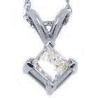 Carat Solitaire Princess Square Diamond Pendant 14K