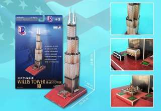 3D Puzzle   Willis Tower   Educational & Fun   24 tall  