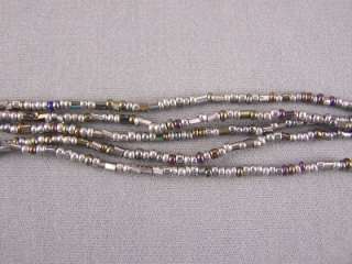   Gray seed bead 5 strand twist beaded 33 long necklace multi  