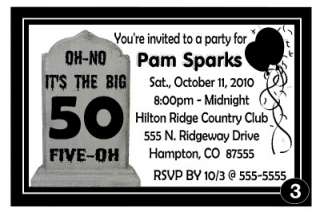   HILL 40th 50th 60th BIRTHDAY PARTY INVITATIONS vulture design  