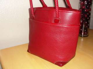Brighton Dark Red Crimson Pebble Grain Leather Handbag Bag Bucket 
