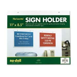   Horizontal Wall Sign Holder, Acrylic, 11 x 8 1/2