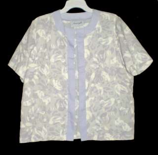 NEW Womans Cream Lavender Print Dress Jacket Size 16 18 XL Extra Large 