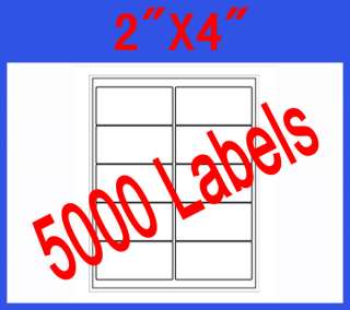 5000 Sticky Mailing Shipping Address White Labels 4x2  