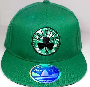  Adidas 210 Fitted Boston Celtics Flexfit Hat NBA Shamrock Irish Cap 