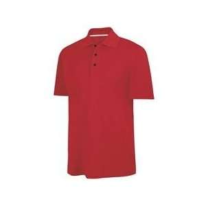 Adidas Climalite Textured Solid Logo Polo   University Red