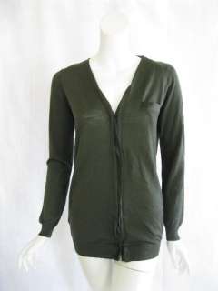 Prada womens military wool cardi sweater 42 $1055 New  
