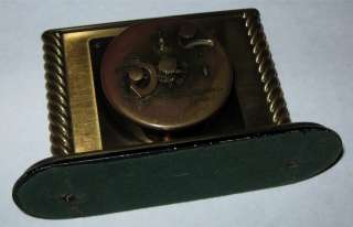Antique Cyma swiss made alarm clock art deco brass+black enamel  