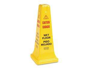   Caution, Wet Floor Safety Cone, 10 1/2w x 10 1/2d x 25 5/8h, Yellow