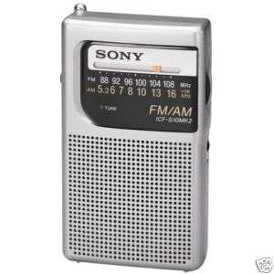 New Sony ICF S10MK2 Pocket AM/FM Radio Silver  
