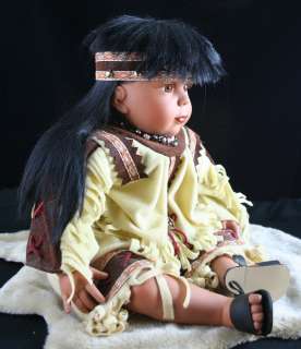 Cathay Collectable Porcelain Native American Doll  
