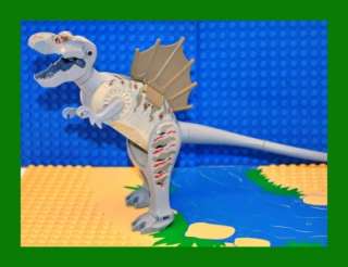 Lego Large Dinosaur Figure T Rex Spinosaurus Animal Grey red and black 
