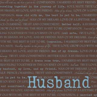 Husband Words 12 x 12 Scrapbook Paper~Stemma  