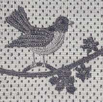 Vintage Crochet Pattern Bird Applique Motif Placemat  