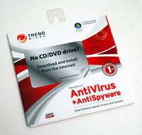 NEW Trend Micro AntiVirus + AntiSpyware 1 PC 2009 CD  