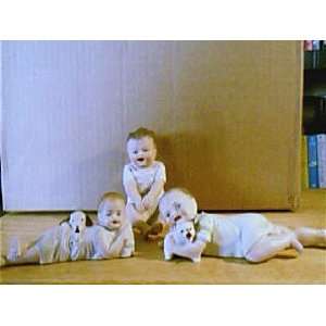  3 Antique Piano Baby Porcelain Figurines