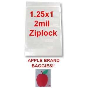 5,000 1.25x1 2mil Apple Brand Clear Ziplock Bags 1.25 1 X 