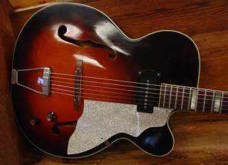 1961 era Kay Kelvinator archtop jazz guitar sunburst with case  