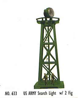 army lighted searchlight tower with 2 figurines n scale