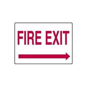  FIRE EXIT (ARROW RIGHT) Sign   10 x 14 .040 Aluminum 