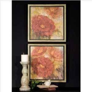  Set of 2 Calypso Red Art Accents