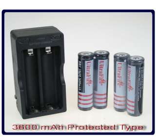 UltraFire 4 x 18650 3600 mAh Protected Battery with auto Charger