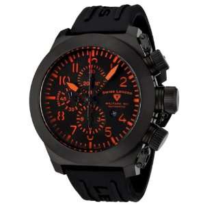   Automatic Chronograph Black Rubber Watch With Winder SWISS LEGEND