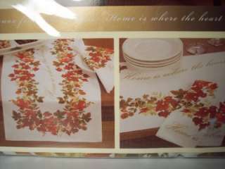 LENOX TABLE LINEN $100 FALL HOME IS WHERE THE HEART IS 60 X 102  