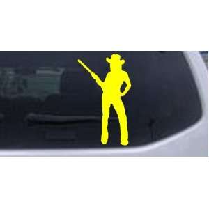   .7in    Cowgirl With Gun Western Car Window Wall Laptop Decal Sticker