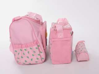 MULTI FUNCTION BABY DIAPER BAGS + ACCESSORIES PINK 09  