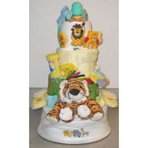  4 Tier Jungle Baby Diaper Cake Toys & Games