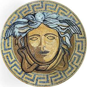 Versace Mosaic Medusa Tile Stone Floor Tabletop or Wall  