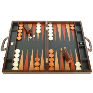 Leather Backgammon Board Set   (23 Large Attache Case, Zaza & Sacci 