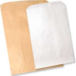 1000 WHITE FLAT PAPER BAGS/ MERCHANDISE BAG 5 x 7 1/2  