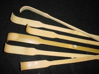 Lot / 6 wooden bamboo back scratchers 18 works great  