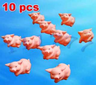 10 x Cute Baby Bath Toys Rubber Race pig pink  