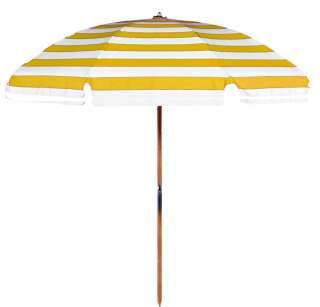 Beach Umbrella SUNBRELLA Yellow & White Stripe  
