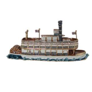   Jewelry Box Cruise Ship Boat Blue Brown NIB Bejeweled (L)  