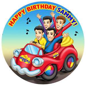 THE WIGGLES Edible Icing Birthday CAKE Topper Circle  
