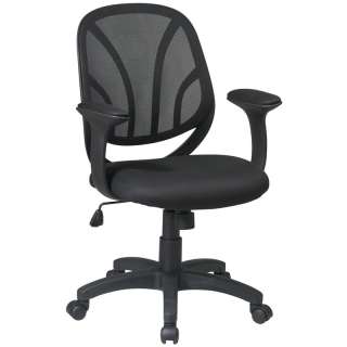 FLEX MESH BLACK MESH AND FABRIC OFFICE DESK CHAIR WITH PADDED ARMS 