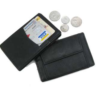 BLACK LEATHER MAGIC WALLET Pocket Card Safely Holder  