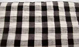 yd Black White Plaid Seersucker? Fabric  